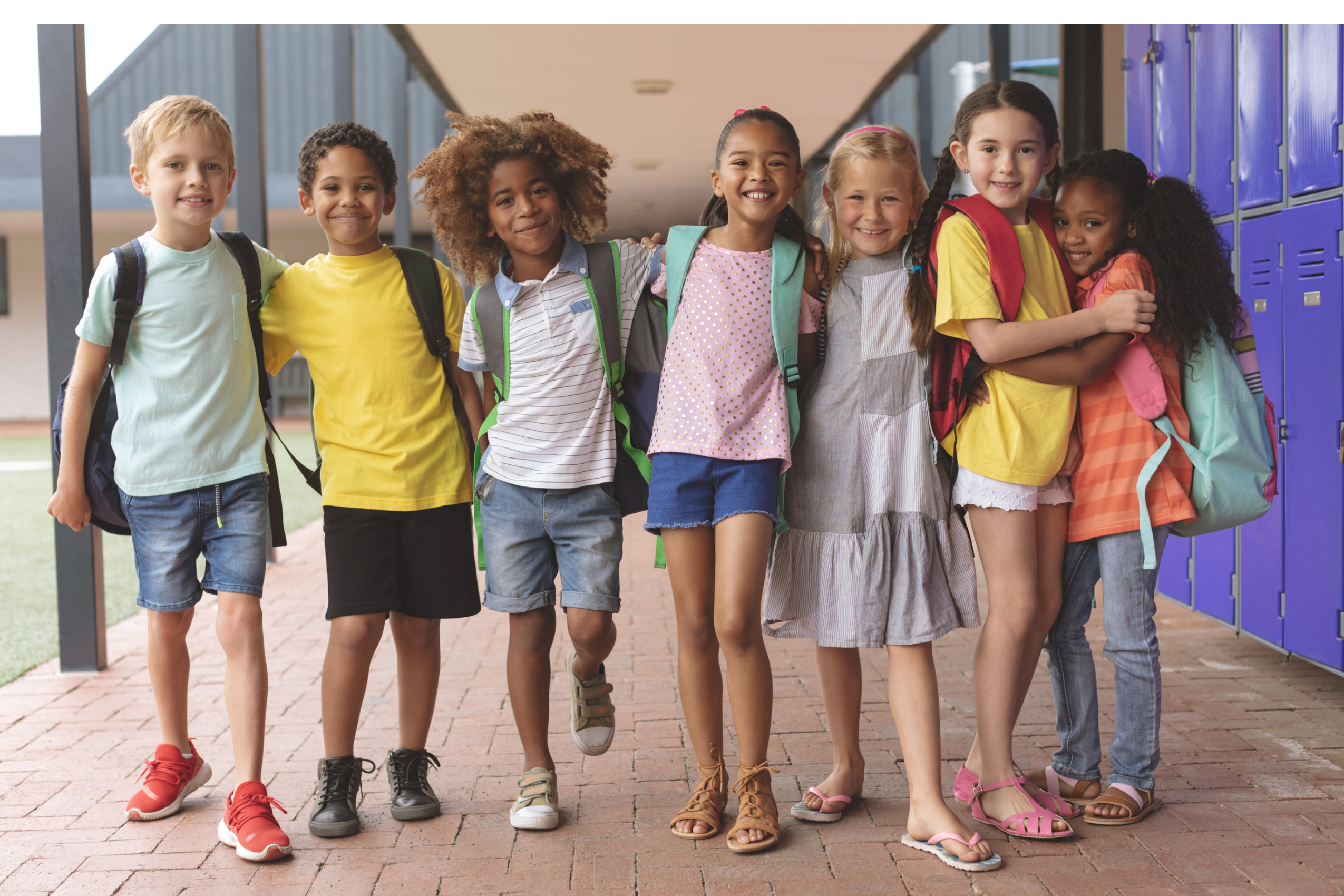 Group of children at school